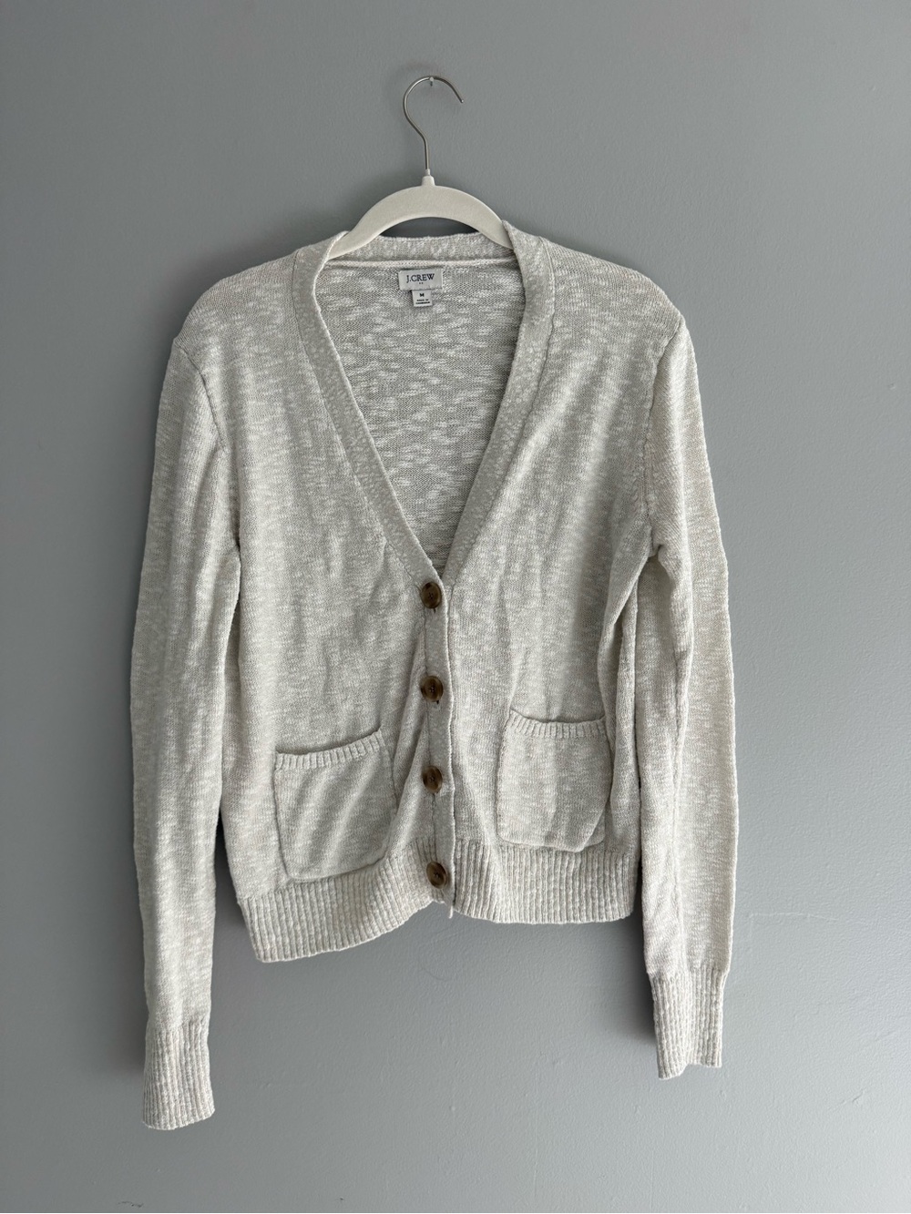 J. Crew Light Cream Button-Front Women's Cardigan